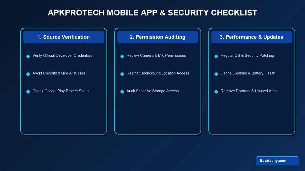 APKProTech Android App Security, Permission Audits, and Mobile Tips Checklist