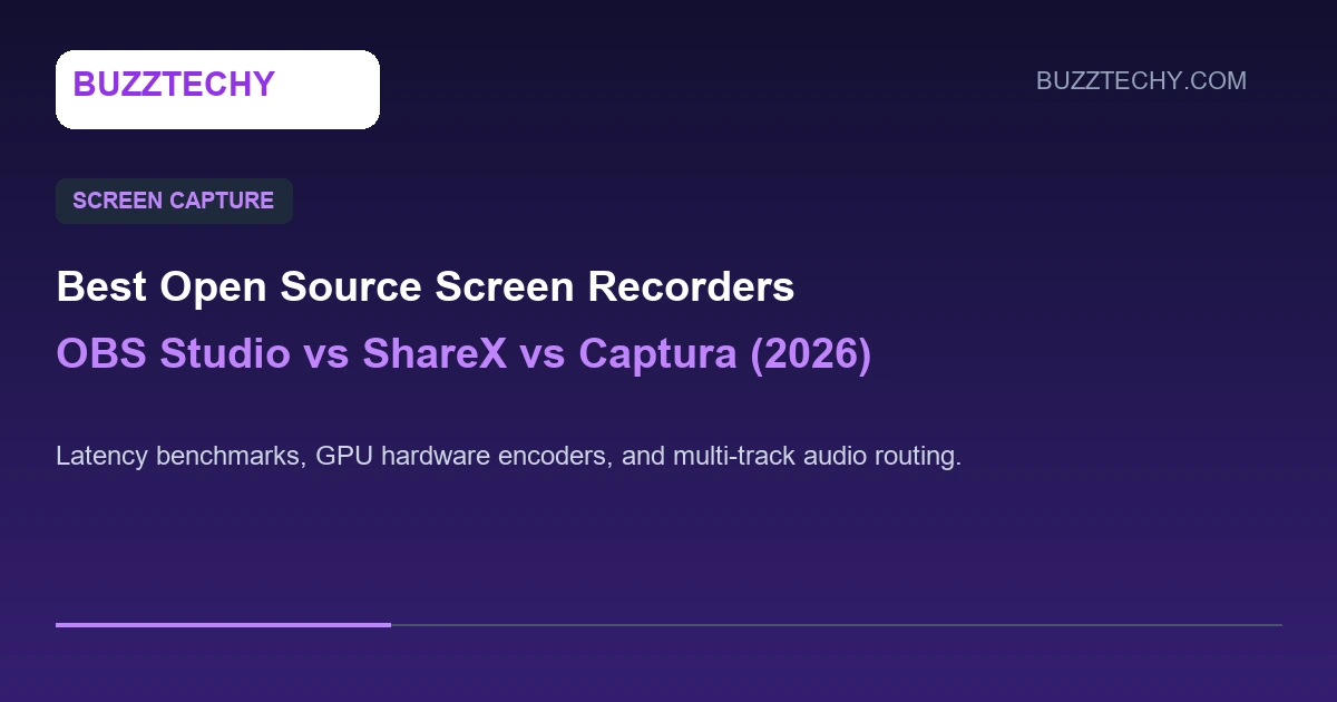 Best Open Source Screen Recorders in 2026: OBS Studio vs ShareX vs Captura
