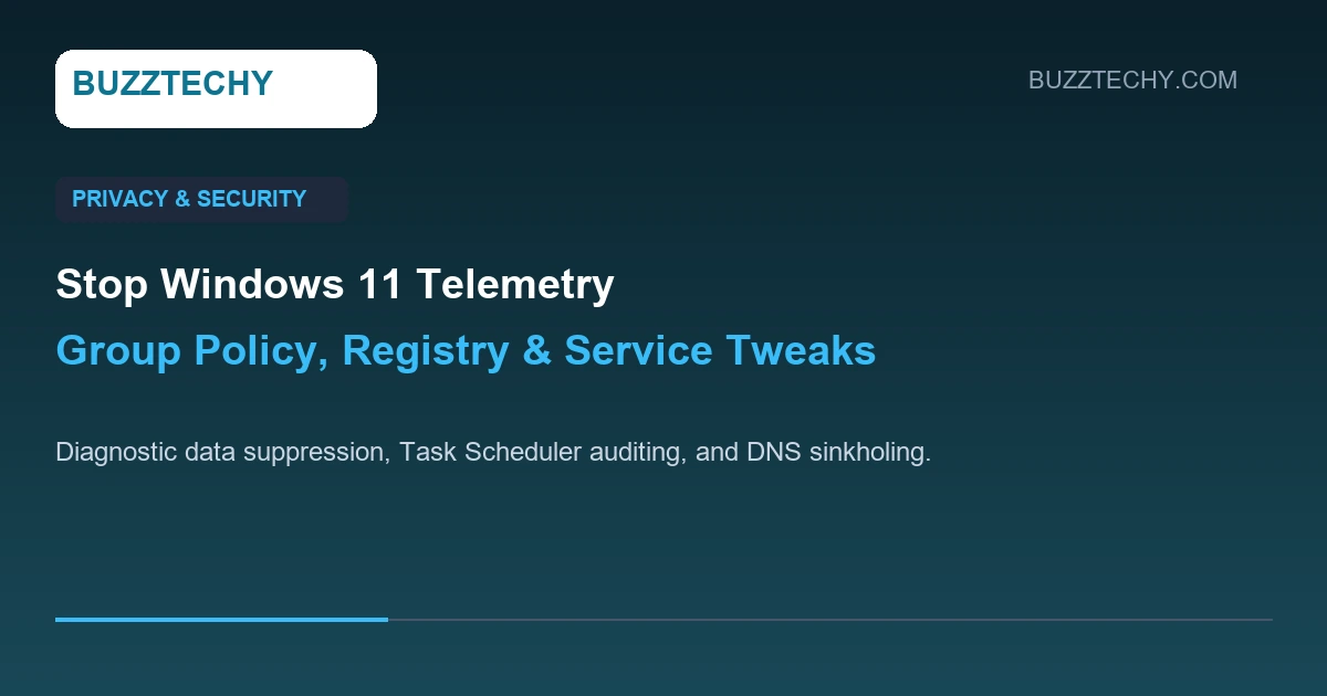 How to Stop Windows 11 Telemetry: Group Policy, Registry & Service Tweaks