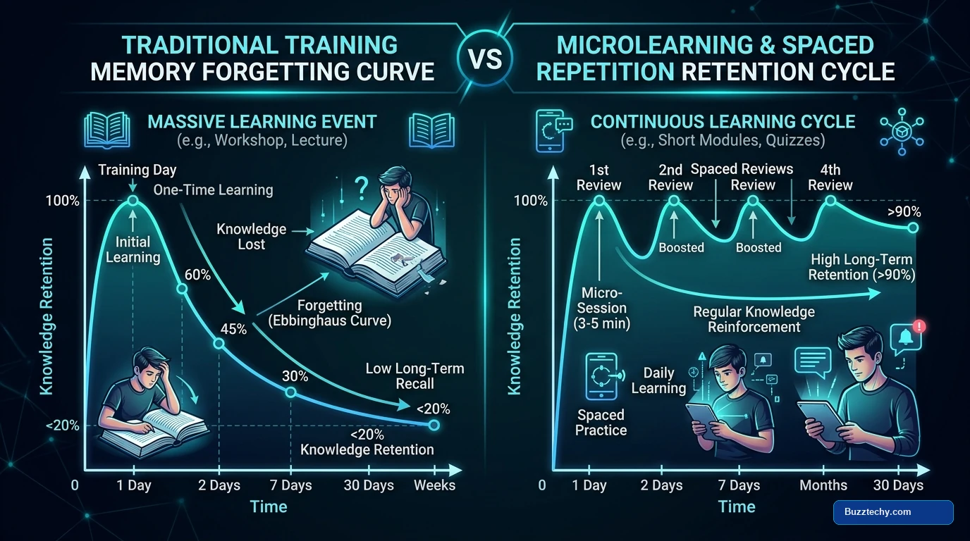 Traditional Training vs Spaced Repetition Microlearning