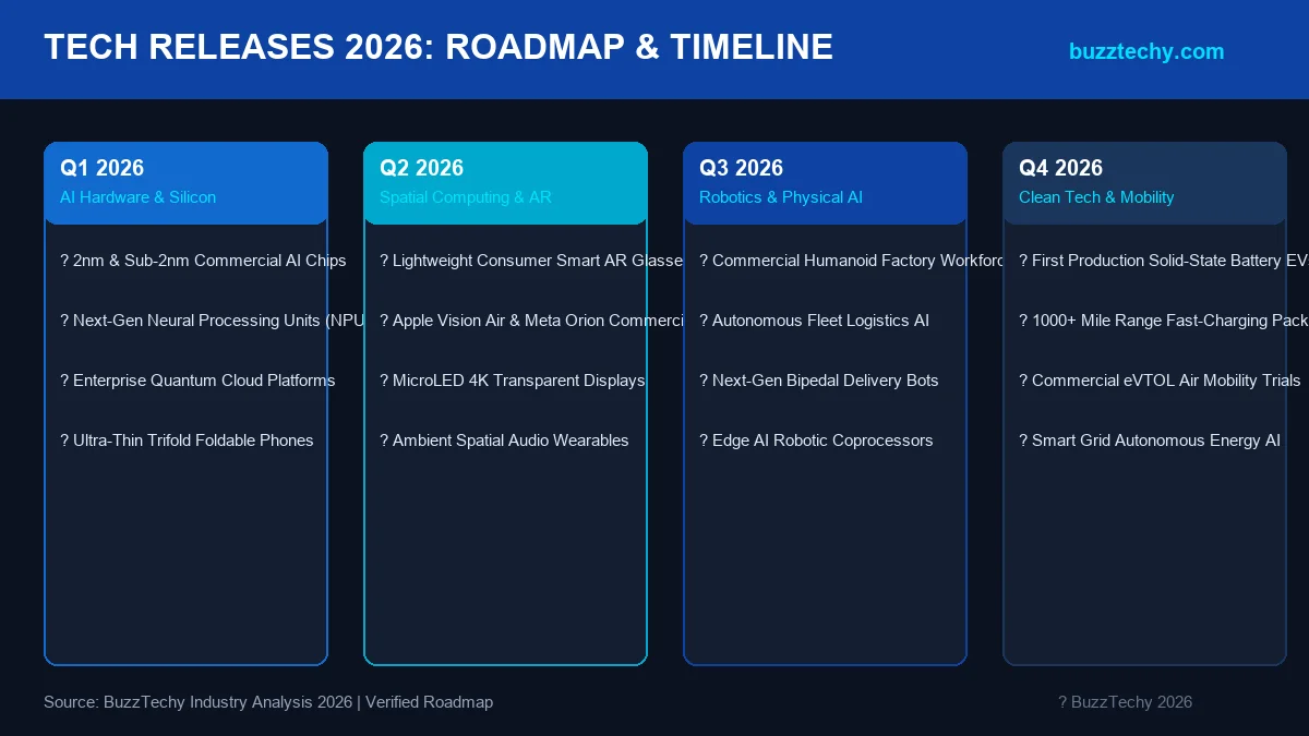 2026 Tech Release Roadmap Infographic